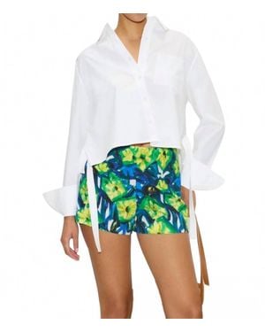 Simon Miller Ayre Cropped Poplin Top - White
