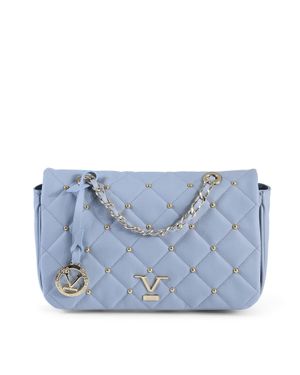 19V69 Italia by Versace Leather Shoulder Bag - Blue