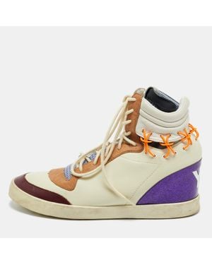 Y-3 Leather And Mesh Spring Summer High Top Sneakers - Multicolor