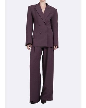 NonChalant Label Aveline Double Breasted Blazer - Purple