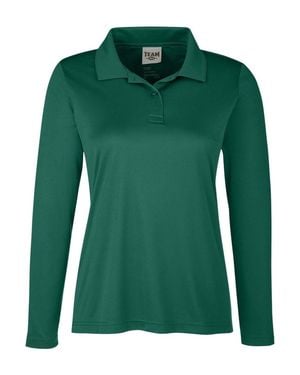 Team 365 Zone Performance Long Sleeve Polo - Green