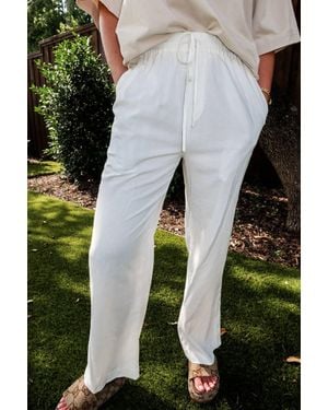 Crescent Lyra Linen Pants - White