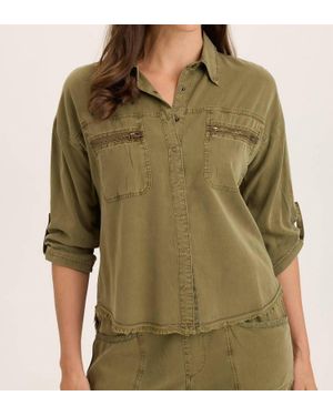 XCVI Knapp Button-Up Top - Green