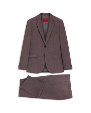 HUGO Two-Piece Extra-Slim-Fit Suit - Brown