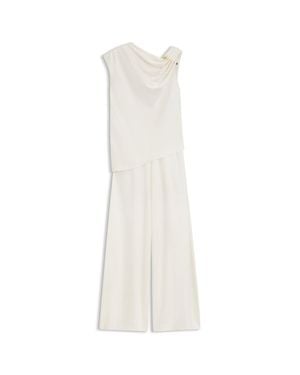 BOSS Straight-Leg Jumpsuit With Pin And Gathered Detail - White