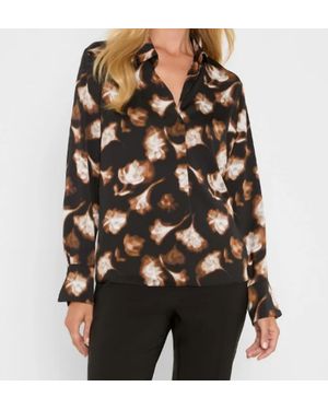 NIC+ZOE Golden Ginko Popover Shirt - Brown