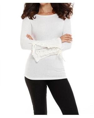 French Kyss Leah Tie Long Sleeve Top - White