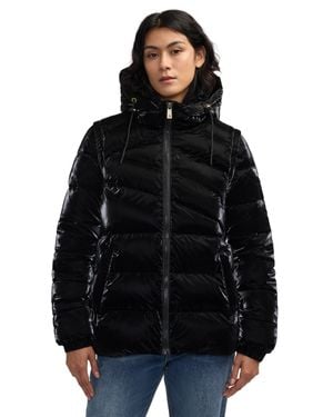 Scotch & Soda Schyler Boxy Puffer With Fixed Hood - Black