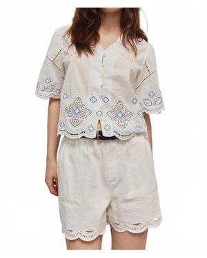 Melissa Nepton Ariana Eyelet Blouse - Gray