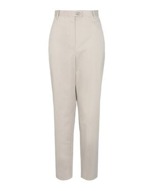 Ferragamo Tailored Cotton-Blend Tapered Trouser - White