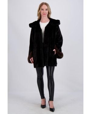 Gorski Mink Parka With Sable Trim - Black