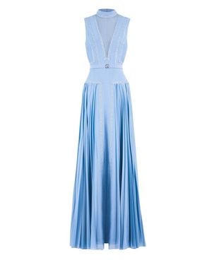 Saiid Kobeisy Crepe Georgette Dress - Blue