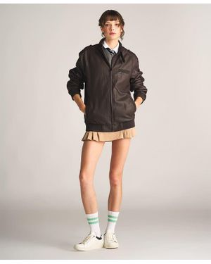 Members Only Faux Leather Iconic Racer Oversized Jacket - Multicolor