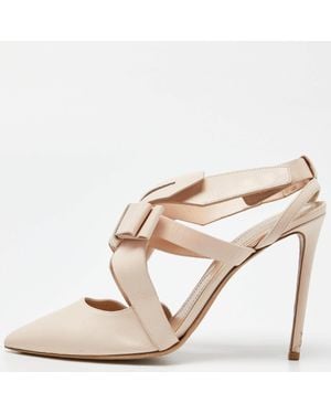 Nicholas Kirkwood Leather Pointed Ankle Strap Sandals - Natural