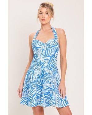 TRUEDAMES Lagoon Chic Woven Mini Dress - Blue