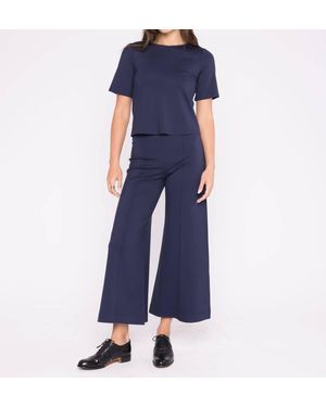 Ripley Rader Ponte Knit Cropped Wide Leg Pant - Blue