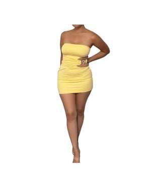 Loly In The Sky Chelsea Cutout Bodycon Dress - Yellow