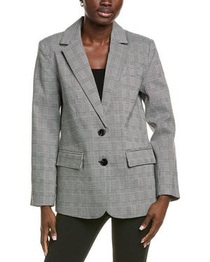 Endless Rose Oversized Plaid Bazer - Gray