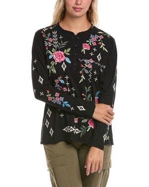 Johnny Was Raw Seam Henley - Black
