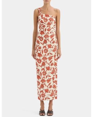 SIR. Chloe One Shoulder Midi Dress - White