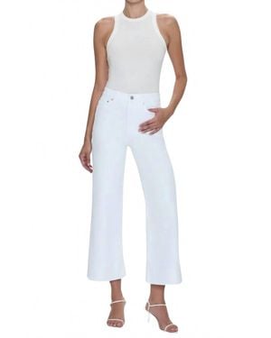 Pistola Lana Crop-Cuff High Rise Wide Pants - White
