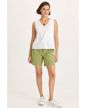 XCVI Greta Smocked Waistband Shorts - Green