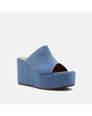 Shu Shop Ilaria Denim Wedge Sandals - Blue