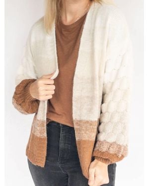 Madelyn Ombre Open-Front Cardigan - Natural