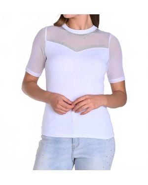 FRANK LYMAN Short Sleeve Knit Top - White