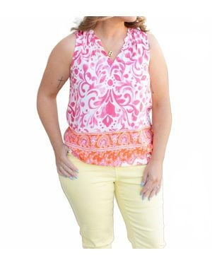 Charlie b Printed Sleeveless Top - Red