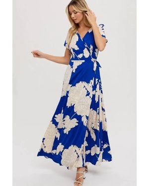 Bluivy Coastal Maxi Wrap Dress - Blue