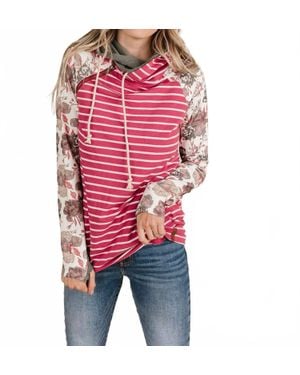 Ampersand Ave Double Hood Sweatshirt - Red