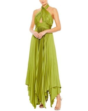 Mac Duggal Pleated Asymmetrical Gown - Green