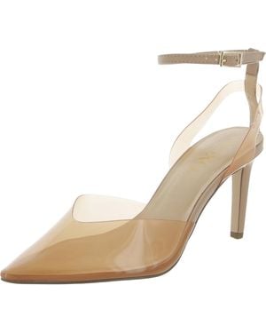 Xoxo Lilly Ankle Strap Pointed Toe Pumps - Natural