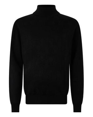 Philipp Plein Merino Wool Knit Turtleneck Jacquard Monogram - Black