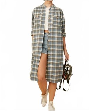 Listicle Charlie Plaid Flannel Shirt Dress - Multicolor