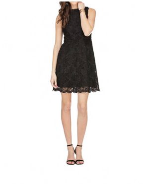 Jade Melody Tam Lace Flared Mini Dress - Black