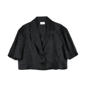 Marella Cropped Puffed Shirt - Black