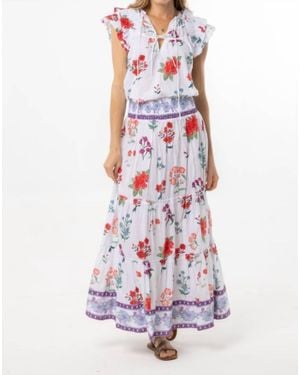 Bindu Nour Cotton Midi Skirt - White