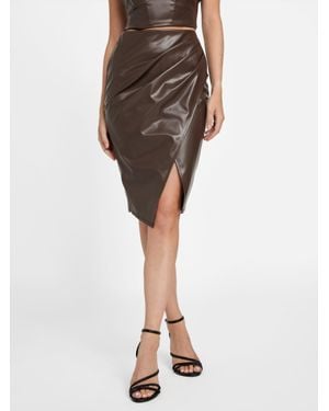 Guess Allen Faux-Leather Mini Skirt - Brown