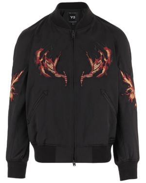 Y-3 Stretch Nylon Jacket With Ribbed Detailing And Embroidery - Black