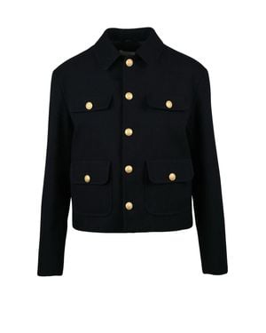 Circolo 1901 Virgin Wool-Cotton Short Jacket - Black