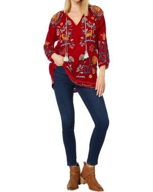 Johnny Was Mayson Tunic Top - Red
