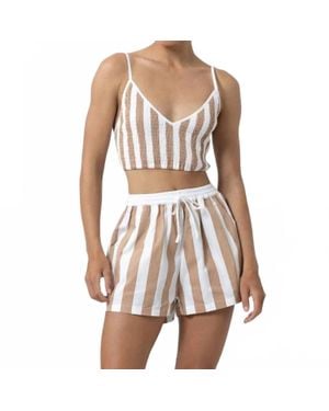 LUSANA Donovan Poplin Short - White