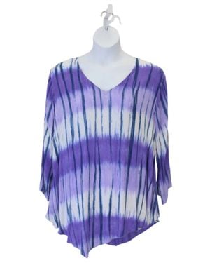 modee Tie Dye V-Hem Top - Blue