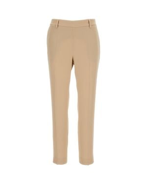 Alberto Biani Straight Leg Cady Formal Pants - Natural