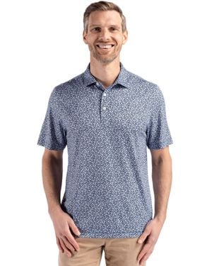 Cutter & Buck Pike Eco Flora Print Recycled Polo - Blue