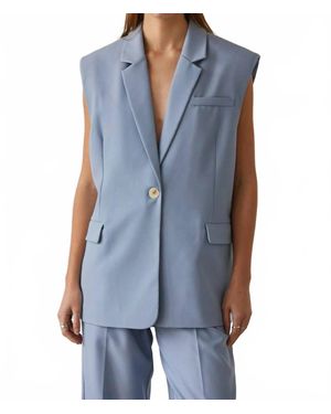 Crescent Sasha Sleeveless Blazer Vest - Blue