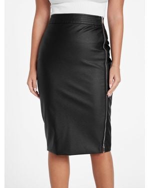 Guess Loretta Faux-Leather Skirt - Black