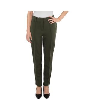 Tahari Solid Ponte Ankle Pants - Green
